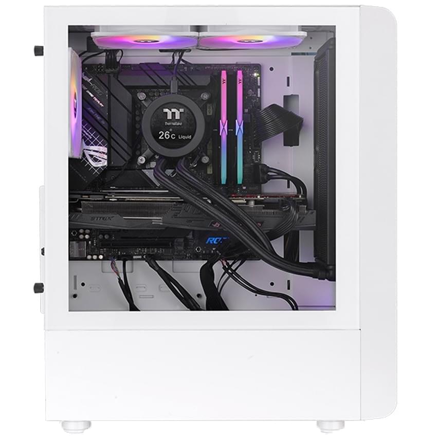 Gabinete Thermaltake S200 TG Snow 3 Fan Atx Blanco Micro Tower